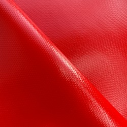 Ткань ПВХ 600 гр/м2 плотная, Красный (Ширина 150см), на отрез  в Арзамасе