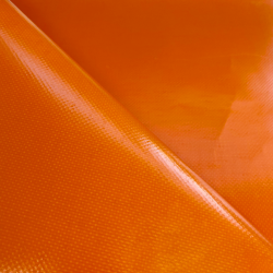 Тентовый материал ПВХ 450 гр/м2, Оранжевый (Ширина 160см), на отрез  в Арзамасе, 450 г/м2, 699 руб