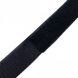 Контактная лента 40мм (38мм) цвет Черный (велькро-липучка, на отрез)  в Арзамасе